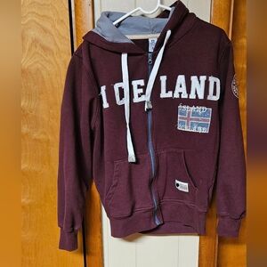 Iceland Maroon Hoodie with Flag Patch